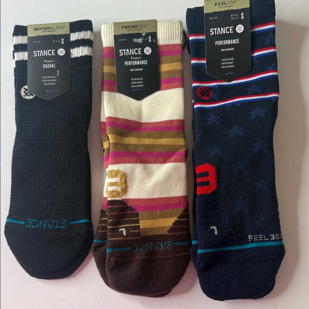 Stance Assortment of Socks. 3 Pairs. Small